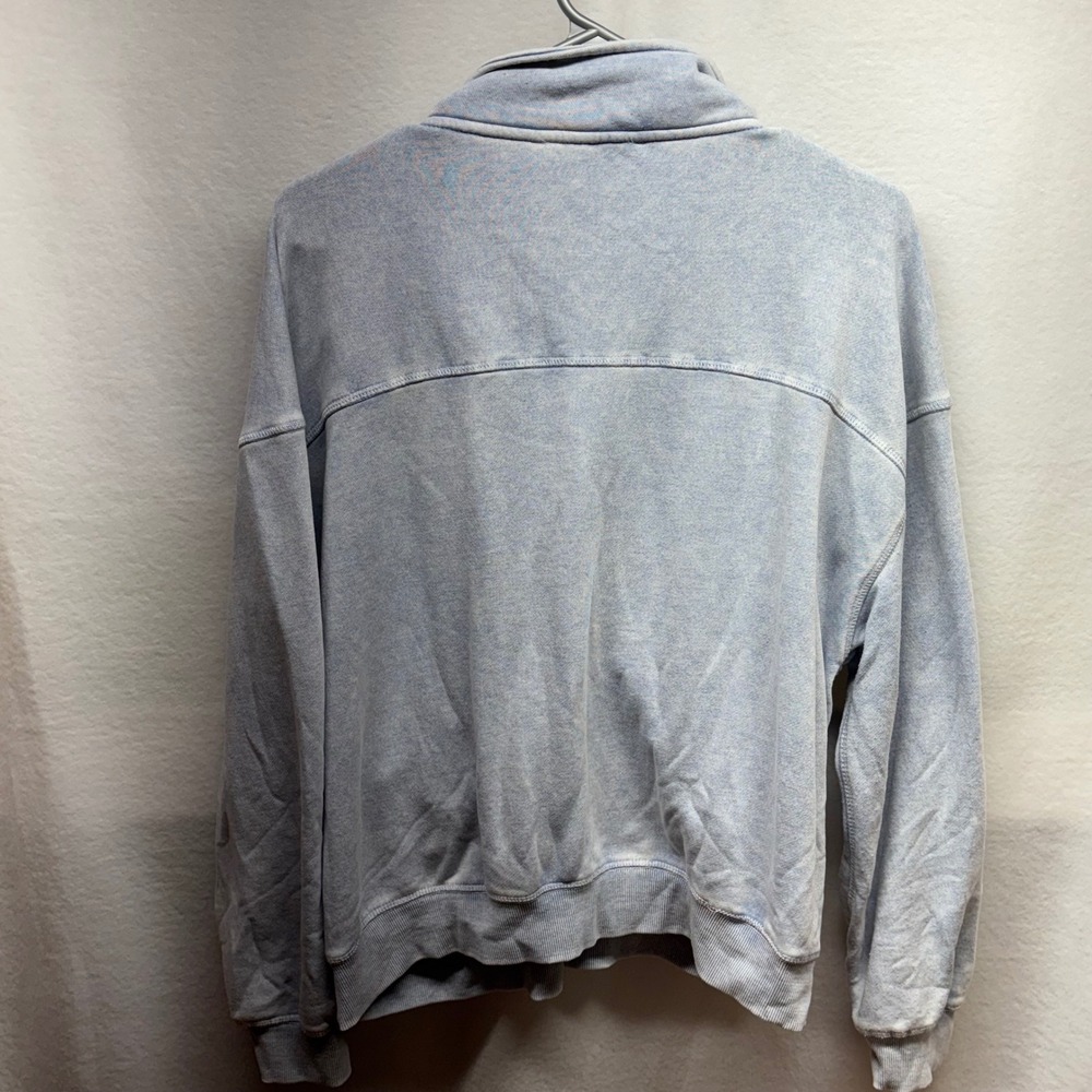 Hippie Rose Pullover Sweatshirt Women's Large Light Blue Quarter Zip Casual - Picture 6 of 7